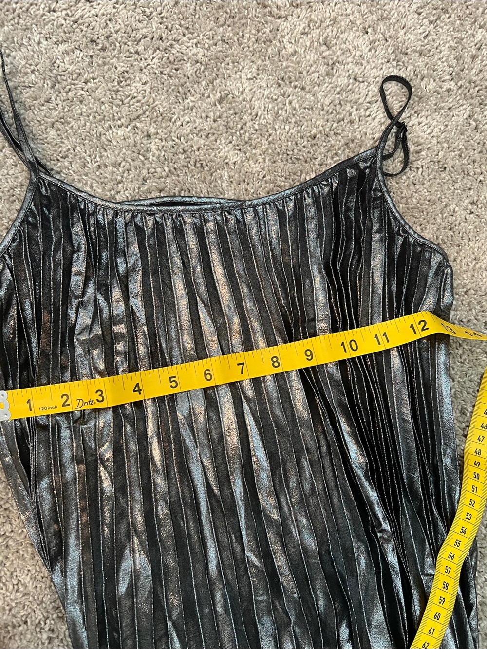 Banana Republic Silver Metallic Pleated Maxi Dress - Picture 9 of 9